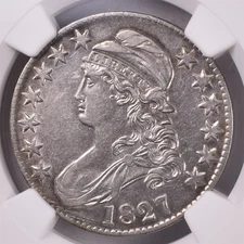 1827 Capped Bust Silver Half Dollar - NGC XF45 O-120a - Looks AU!