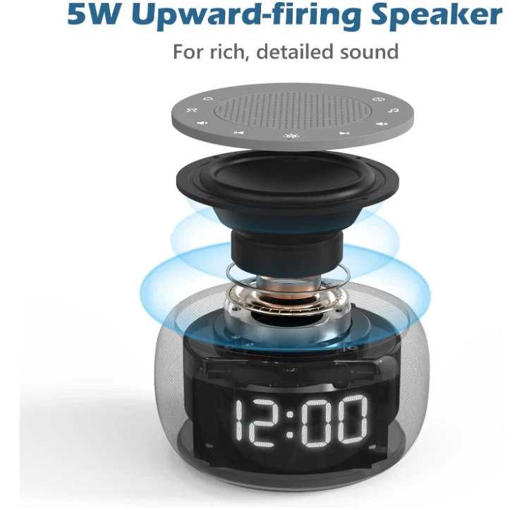 Máquina de Sonido y Despertador, 18 Sonidos, 7 Luces Nocturnas, Temporizador, Volumen 30 Niveles Foto 3 de 4