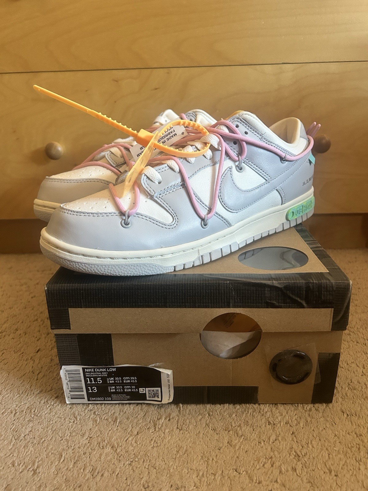 OFF WHITE X NIKE Nike Off White x Dunk Low 'lotto 09 di 50 taglia 11 5