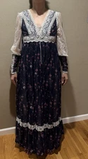 Vintage Gunne Sax Dress Jessica McClintock Prairie - Sheer & Fully Lined -Size 9
