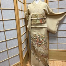 6460 Japanese Tomesode Kimono Vintage Womens Silk Fabric Robe Kimono only sold