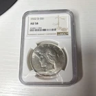 1922-D Peace Dollar $1 Silver NGC AU 58 Certified 4348611-004