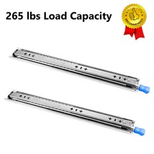 Heavy Duty Drawer Slides 265 lb Soft Close Ball Bearing Full Extension w/ Lock