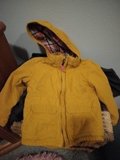 OshKosh Genuine Kids Toddler 4T Gold Hooded Jacket with Plaid Lining