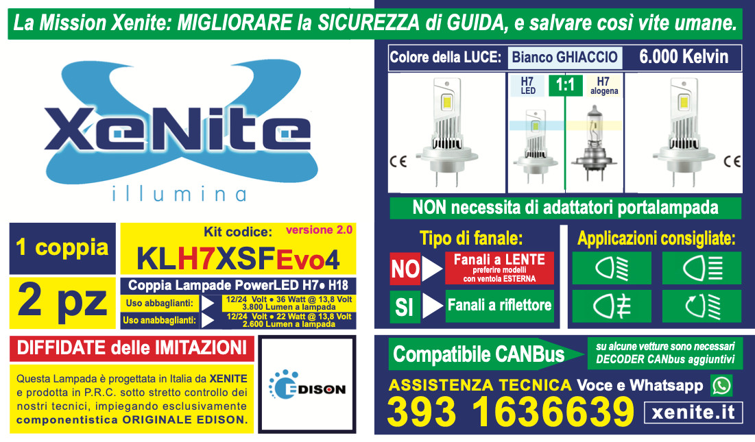 LED 2026 Kit Powerled Xenite — 2x Lampade CANBUS 6000k No Error Auto Camion - Immagine 1
