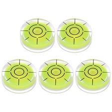 5pcs Round Bubble Level 32x12mm Mini Circular Precision Spirit Levels, Lime