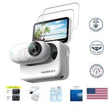 Crystal Clear 2+2 Pack for Insta360 GO 3 - Anti-Fingerprint & Scratch Resistant