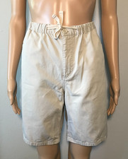 Vintage Hang Ten Women's Shorts SizeXS Beige Zip-Fly Elastic Waist 100 Cotton