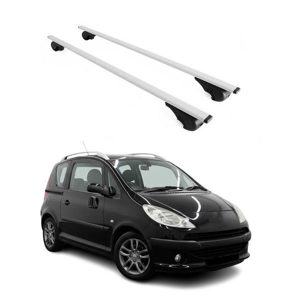 DachträGer GrundträGer FüR Peugeot 1007 2004-2009 75Kg Stahl Silber 2 Tlg-image