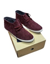 Fred Perry Men's Byron Mid Suede Chukka Boot Size UK 6.5 Port Red Brand New 