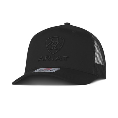 A300097801 Ariat Men's 3D Logo Embroidered Snap Back Cap - Black NEW
