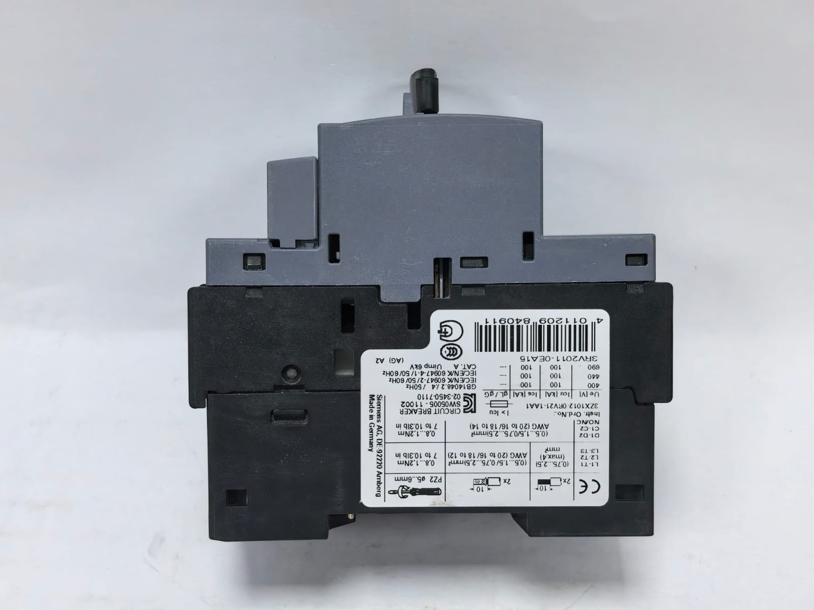 Siemens 3RV2011-0EA15 SIEMENS 3RV2011-0EA15 MOTOR PROTECTION CIRCUIT BREAKER 10