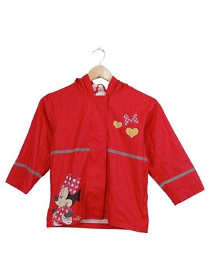 Mickey Mouse Regenjacke Gr. 110 Rot Reflektor Streifen Kinder