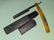 Vintage Salamander Works Straight Shaving Razor Germany Bakelite Handle w Case