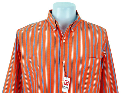 CHAPS by RALPH LAUREN Herren Orange L/S ABENDHEMD - pflegeleicht - L (XL) - 52'' -65£
