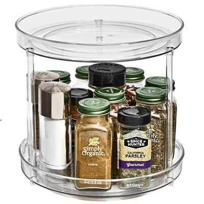 Sorbus 9 Inch 2 Tier Clear Lazy Susan Organizer, Turntable Organizer for Spic...