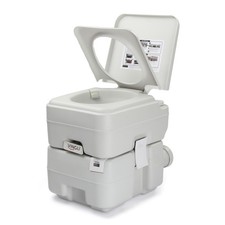 Portable Camping Toilet 5.8 Gallon with Bag for Camping Boat Truck White