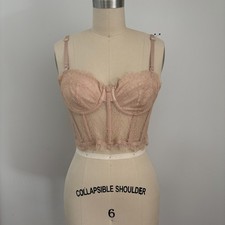 Windsor Women's Lace Appeal Scalloped Lace Bustier Natural Beige Size Small
