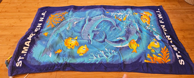 Vintage Sint St Maarten Backpack Tote Terrycloth Pool Beach Towel Full Size