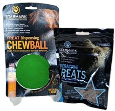 Everlasting Fun MEDIUM LARGE Treat Dispensing Chew Ball Rubber Dog Toy W/ Treats