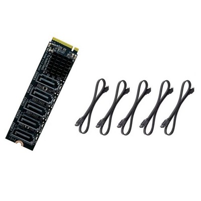M.2 PCI-E M-Key auf 5-Port  3.0 Adapterkarte Riser JMB585 Chip 6 Gbit/S Hig6271