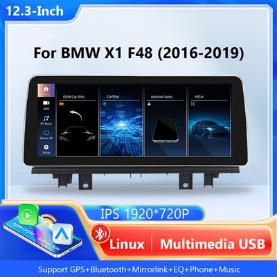 12,3'' Android Auto CarPlay Autoradio GPS Navi SWC Für BMW X1 F48 2016-2017 NBT
