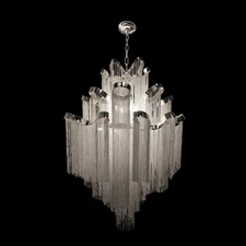 Modern Chain Waterfall Chrome Chandelier