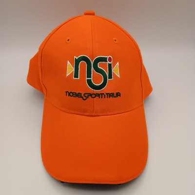 Nobel Sport Italia NSI Hat Cap Strapback Blaze Orange Light Up Brim Green Script
