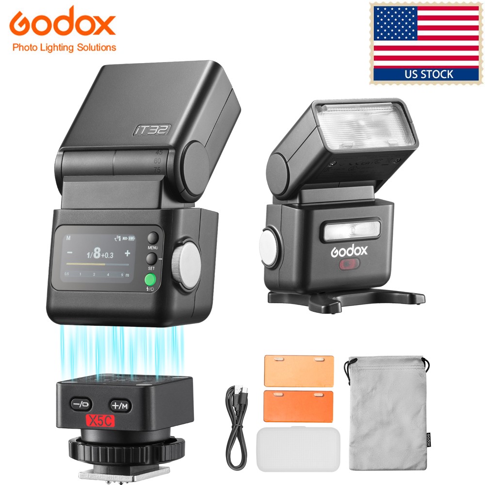 GODOX iT32 TTL Camera Flash with X5C Wireless Magnetic Mount Trigger for Canon