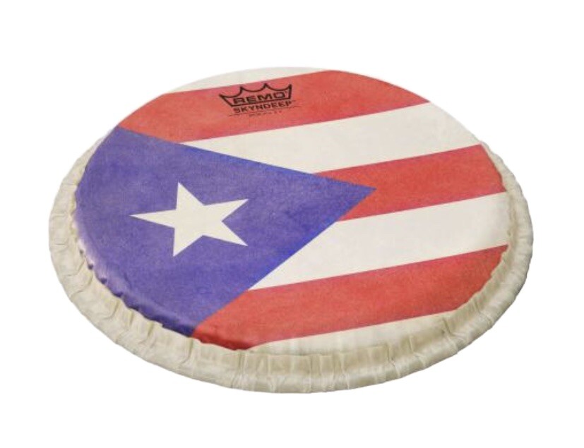 Conga Drumhead Remo, Tucked, SKYNDEEP Puerto Rico Flag GRAPHIC M7