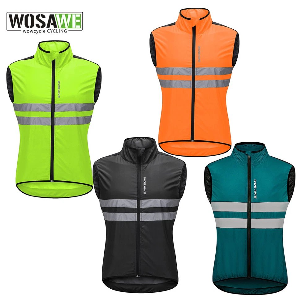 WOSAWE Herren MTB Radweste Weste Gilet Reflektierend Winddicht Ärmellos Jacke