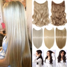 100 Real Long Wire Hair Extensions Invisible Hidden Secret Headband Piece LC1