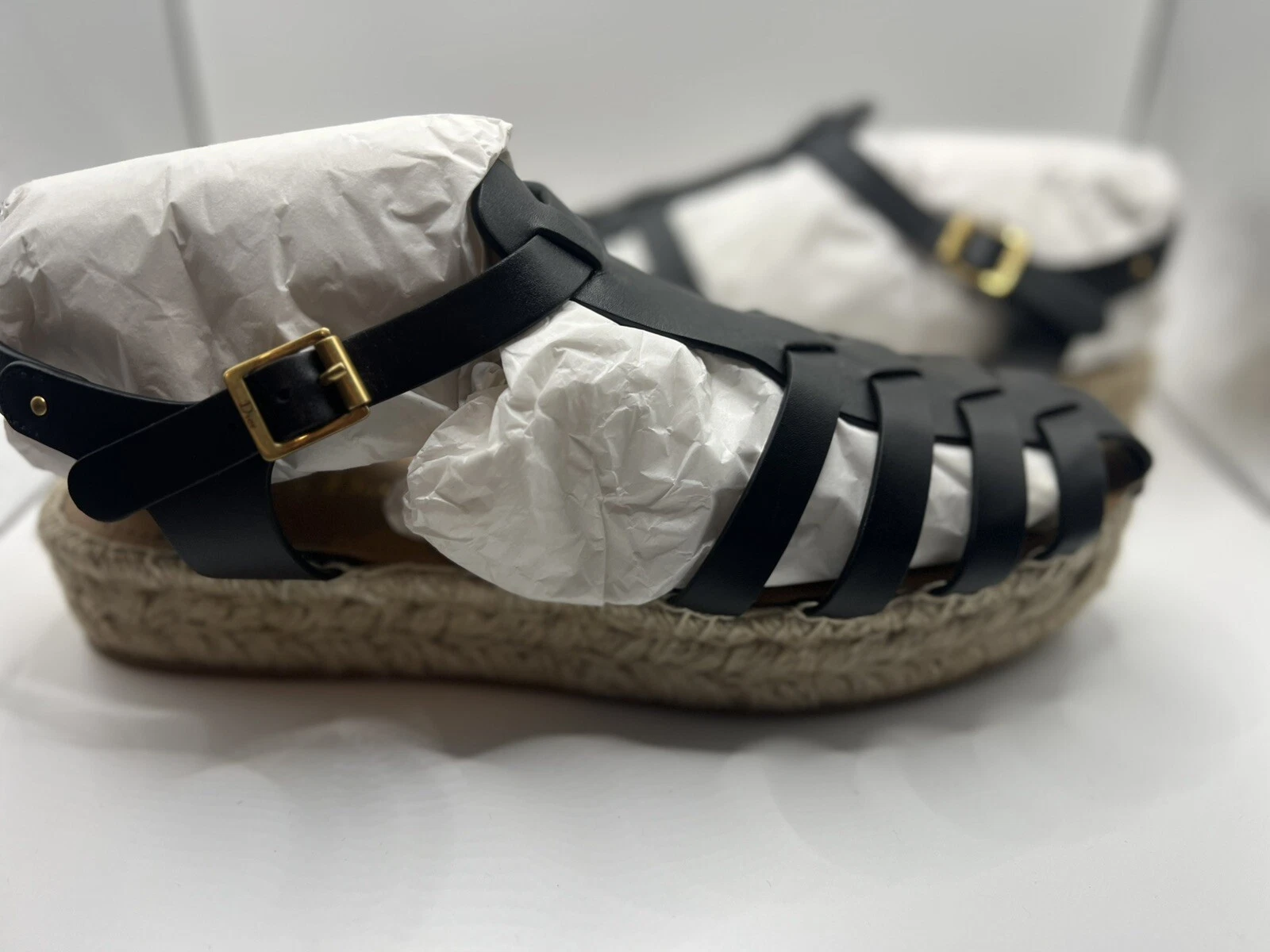 Sandales espadrilles marines noires Christian Dior neuves à taille 41/US 11