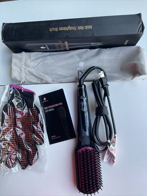 Hair Straightener Brush by MiroPure, 2-in-1 Ionic Straightening Brush S102