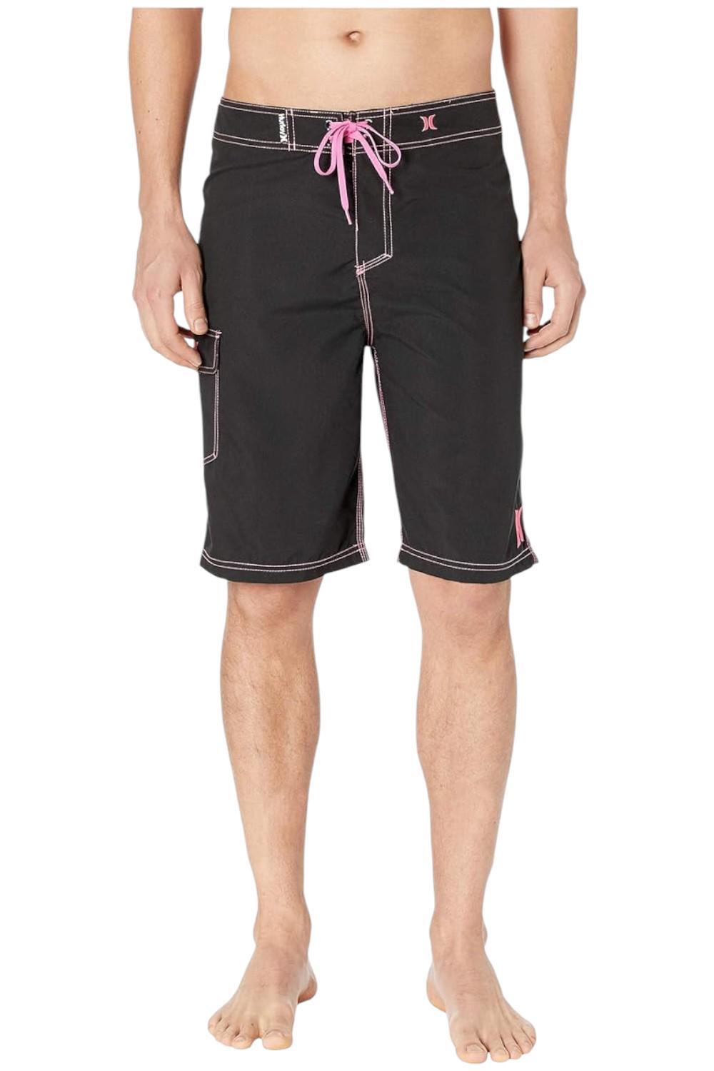 Мужские шорты Hurley One-Only с диагональю 22 дюйма, черные / Цифровые розовые