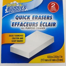 Scrub Buddies 2 Pack Quick Erasers All Purpose Cleaner For Tough Cleaning Jobs