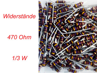 Resistors, 470Ω (470 Ohm), 1/3 Watt, 50 Count - New.