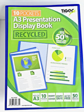 12 - pack Blue A3 Display Book 10 Pockets Premium Quality Presentation Portfolio