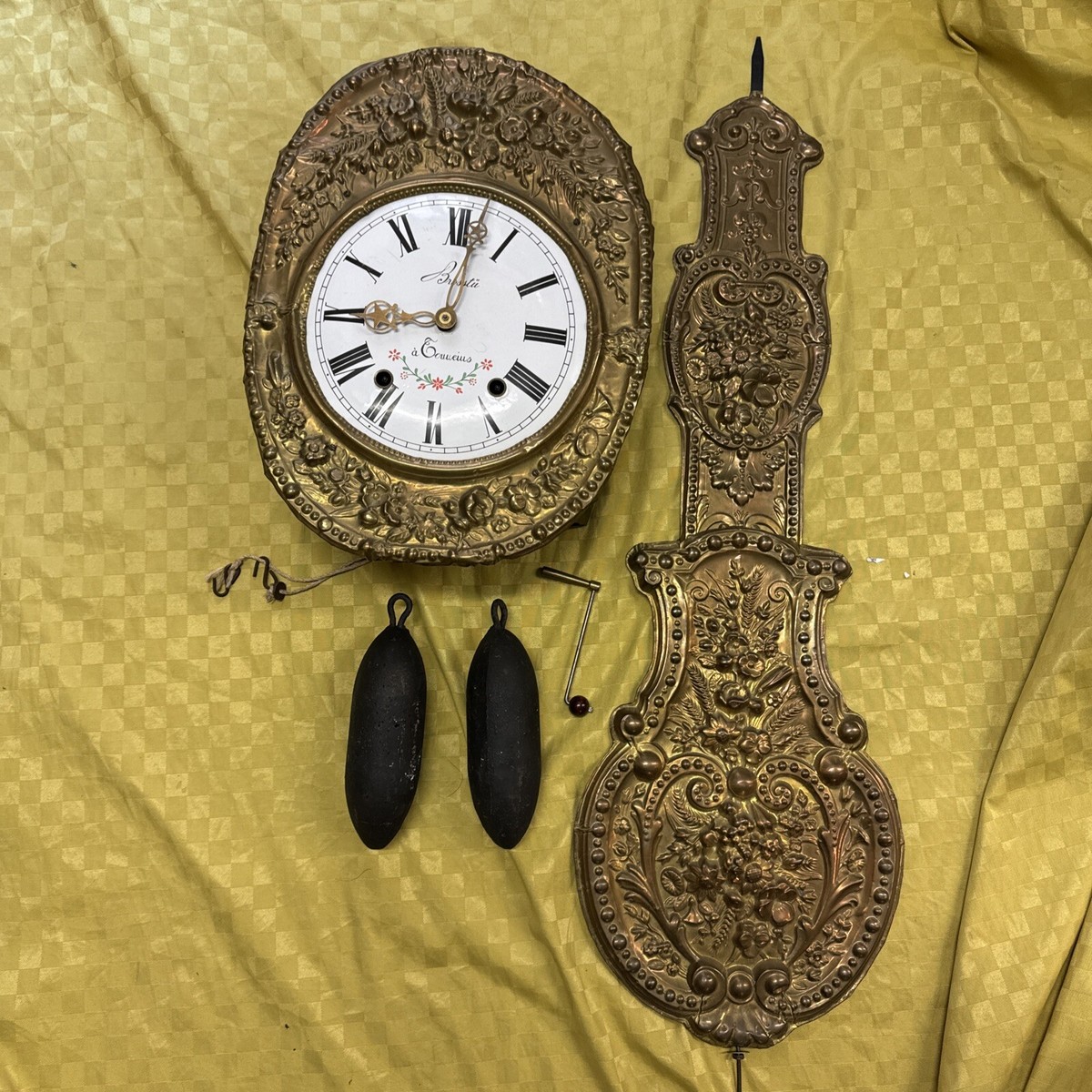 Comtoise Uhr Antik Wanduhr Pendeluhr Messing Vintage Uhr Barock Vintage Stil