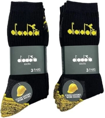 DIADORA Set da 6 Paia di calze lavoro in spugna punta e tallone rinforzati, metà gamba.