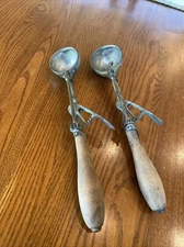 Lot Of 2 Vintage Gilchrist’s No. 31 & Size 24 Ice Cream Scooper Wooden Handles