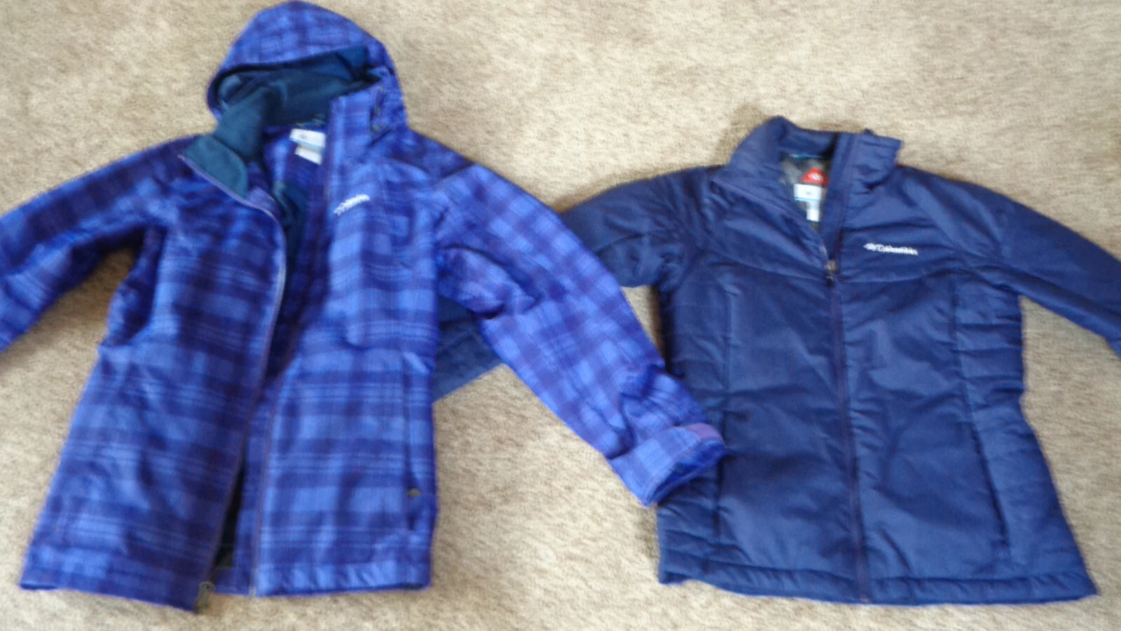 Columbia Interchange Purple Plaid Ski Jacket With Omni Heat Inner Layer-S SMALL