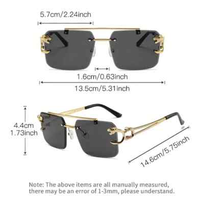 Lunettes de Soleil Femme sans Monture carrées Lunettes dégradées en