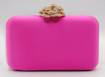 *New* Vintage Rose Rhinestone Evening Handbag Purse Clutch Party Wedding/22100