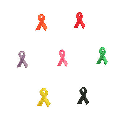 Cancer Awareness Ribbon Self Adhesive Iron On Applique Sticker Patch By Piece