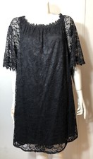 Miholl Womens XXL New Black Dress Lace Lined Body Loose Elastic Neckline 