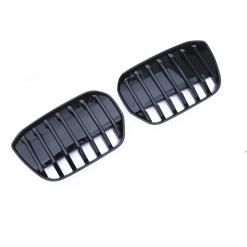 2x Front Bumper Kidney Grille Mesh Grill Cover For BMW IX3 2022 NEW Gloss Black - Picture 4 of 10