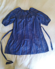 Gap Gauzy 3/4 Sleeve V-Neck Belted Dress sz. L