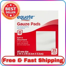 Equate Gauze Pads, 2" x 2", 25 Pack