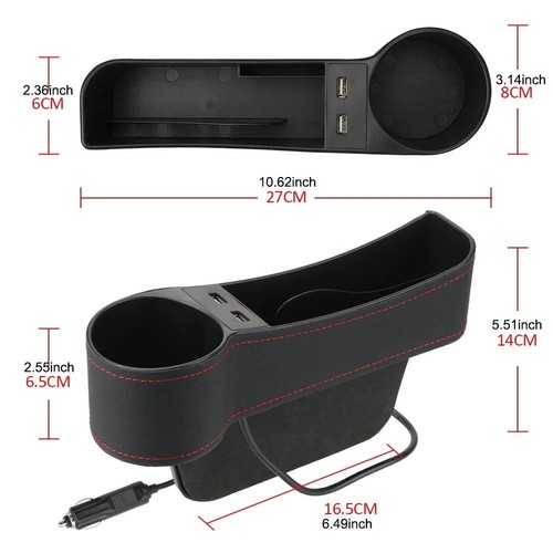 Leather Leather Car Seat Gap Storage Box Car Organizer Box Automobile Slit Box - 第 2/16 張圖片